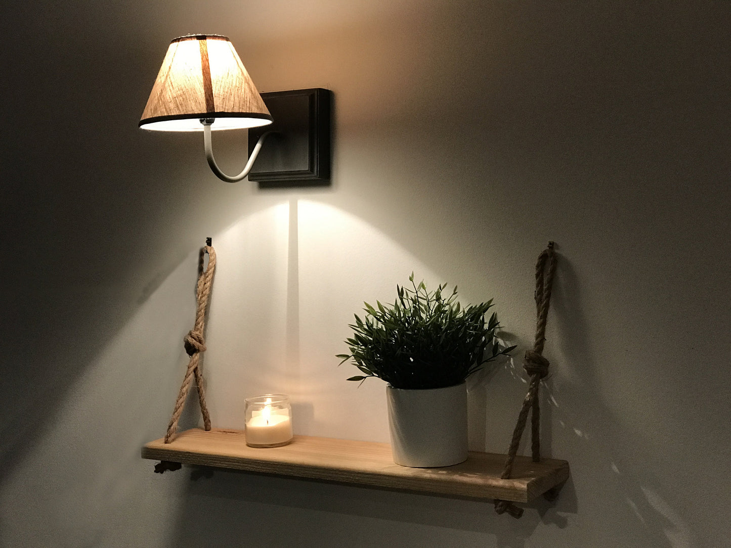 Etagère murale suspendue bois